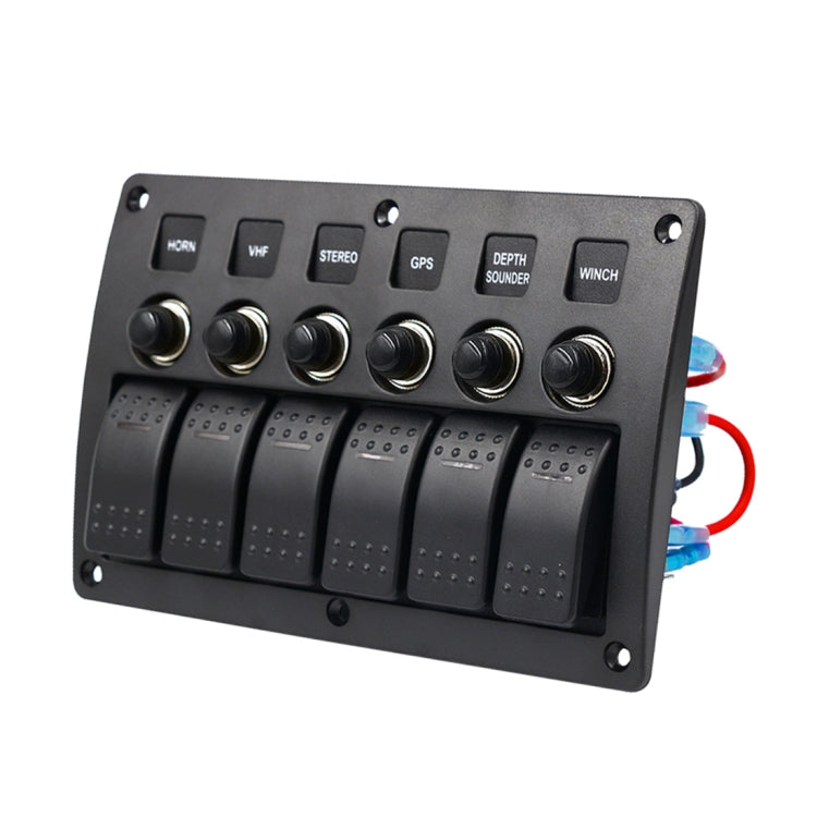 3Pin 6 WAY Switches COMBINATION SWITCH แผงไฟและเลนส์โปรเจคเตอร์สำหรับรถ RV Marine เรือ, 3Pin 6 Way