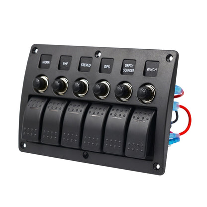 3Pin 6 WAY Switches COMBINATION SWITCH แผงไฟและเลนส์โปรเจคเตอร์สำหรับรถ RV Marine เรือ, 3Pin 6 Way