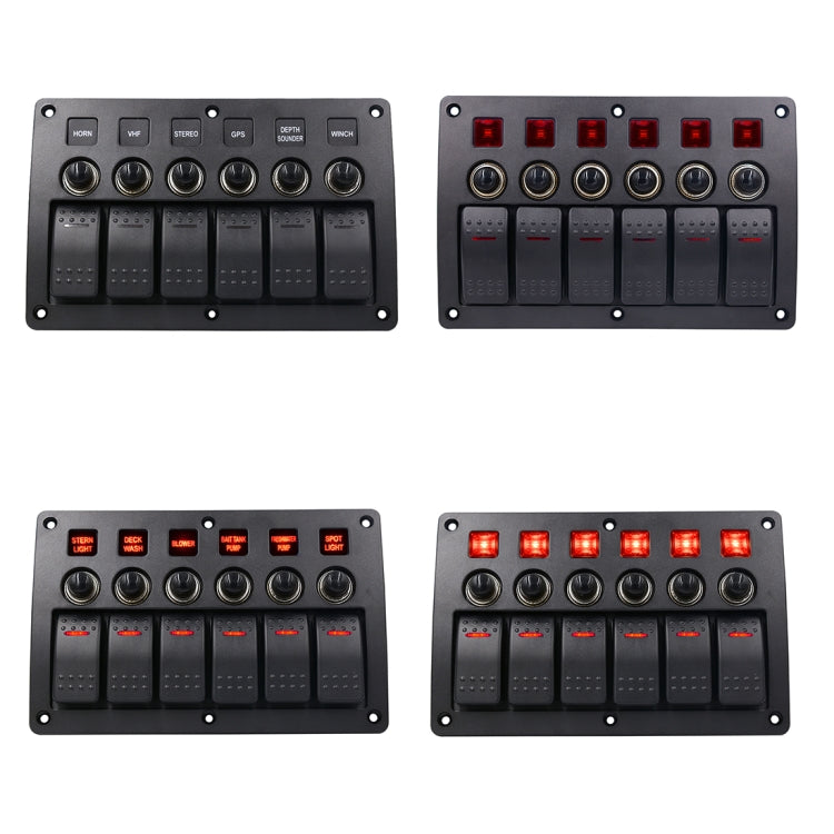 3Pin 6 WAY Switches COMBINATION SWITCH แผงไฟและเลนส์โปรเจคเตอร์สำหรับรถ RV Marine เรือ, 3Pin 6 Way