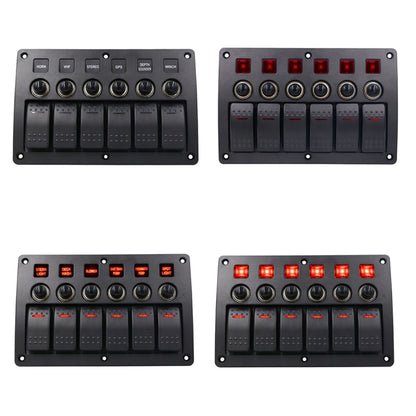 3Pin 6 WAY Switches COMBINATION SWITCH แผงไฟและเลนส์โปรเจคเตอร์สำหรับรถ RV Marine เรือ, 3Pin 6 Way