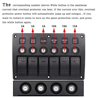 3Pin 6 WAY Switches COMBINATION SWITCH แผงไฟและเลนส์โปรเจคเตอร์สำหรับรถ RV Marine เรือ, 3Pin 6 Way