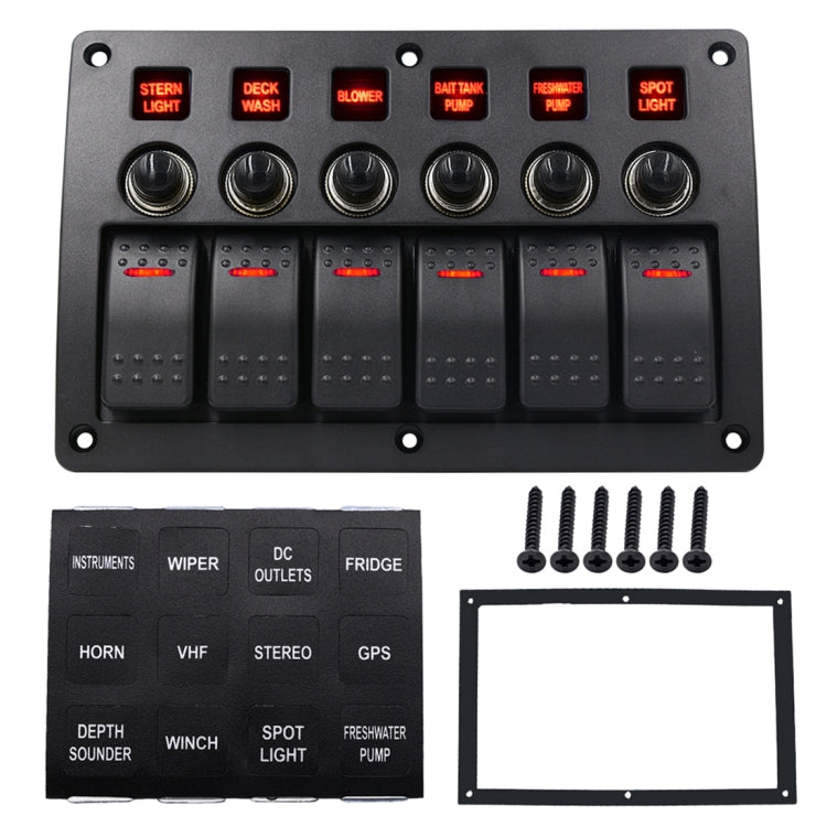 3Pin 6 WAY Switches COMBINATION SWITCH แผงไฟและเลนส์โปรเจคเตอร์สำหรับรถ RV Marine เรือ, 3Pin 6 Way