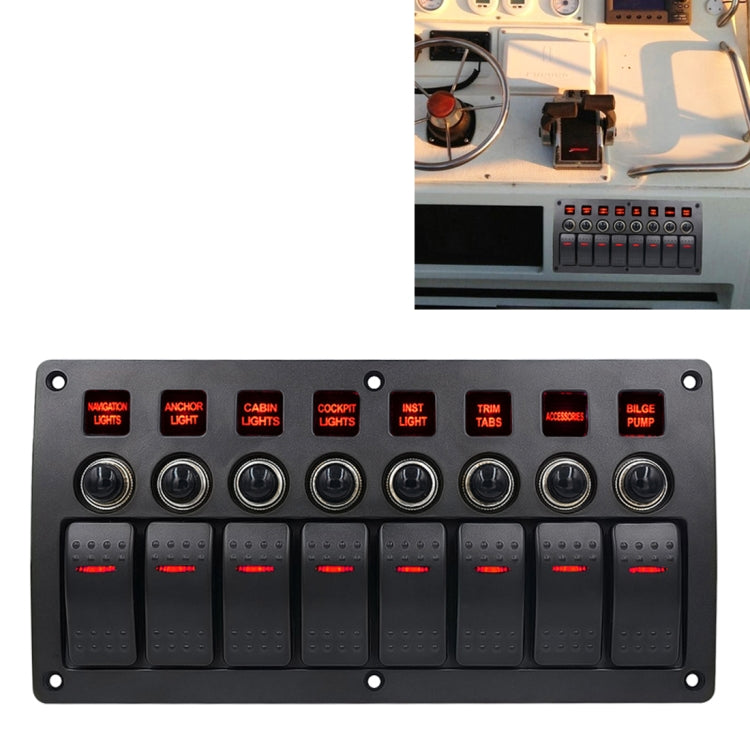 3Pin 8 WAY Switches COMBINATION SWITCH แผงไฟและเลนส์โปรเจคเตอร์สำหรับรถ RV Marine เรือ, 3Pin 8 Way