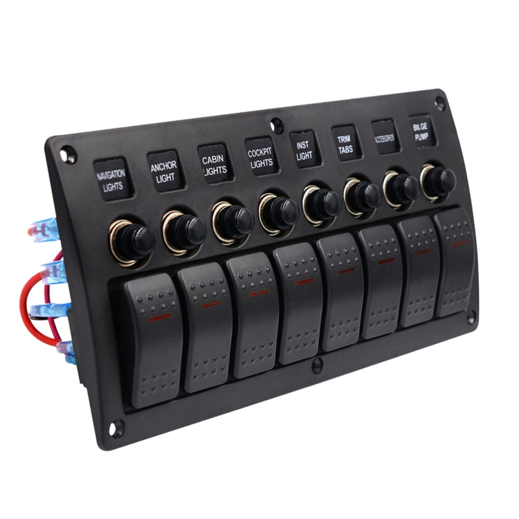 3Pin 8 WAY Switches COMBINATION SWITCH แผงไฟและเลนส์โปรเจคเตอร์สำหรับรถ RV Marine เรือ, 3Pin 8 Way