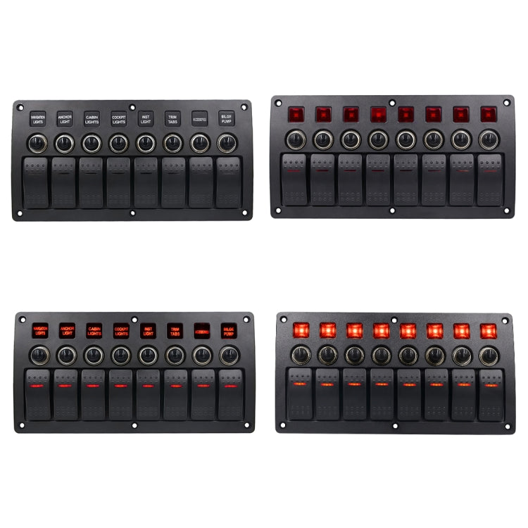 3Pin 8 WAY Switches COMBINATION SWITCH แผงไฟและเลนส์โปรเจคเตอร์สำหรับรถ RV Marine เรือ, 3Pin 8 Way