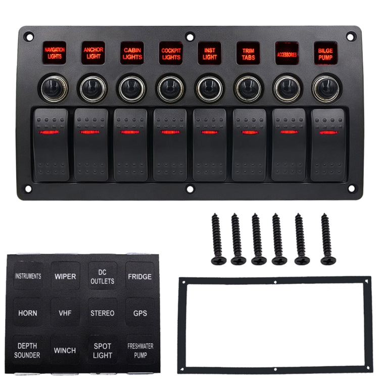 3Pin 8 WAY Switches COMBINATION SWITCH แผงไฟและเลนส์โปรเจคเตอร์สำหรับรถ RV Marine เรือ, 3Pin 8 Way