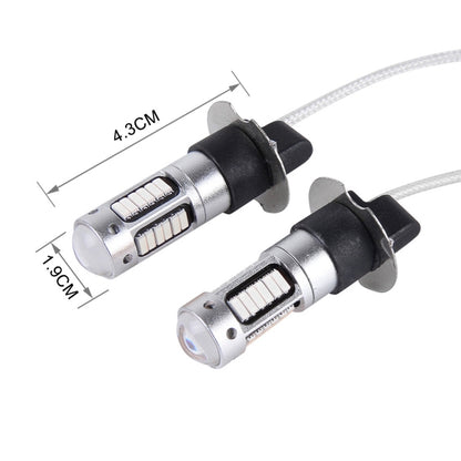 2 ชิ้น H3 10W 30 SMD-4014 LEDs ไฟตัดหมอกรถยนต์, DC 12V, H3 (Blue Light), H3 (Orange Light), H3 (White Light)