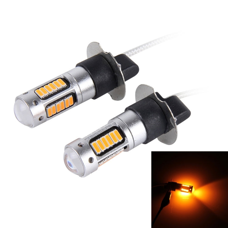 2 ชิ้น H3 10W 30 SMD-4014 LEDs ไฟตัดหมอกรถยนต์, DC 12V, H3 (Blue Light), H3 (Orange Light), H3 (White Light)