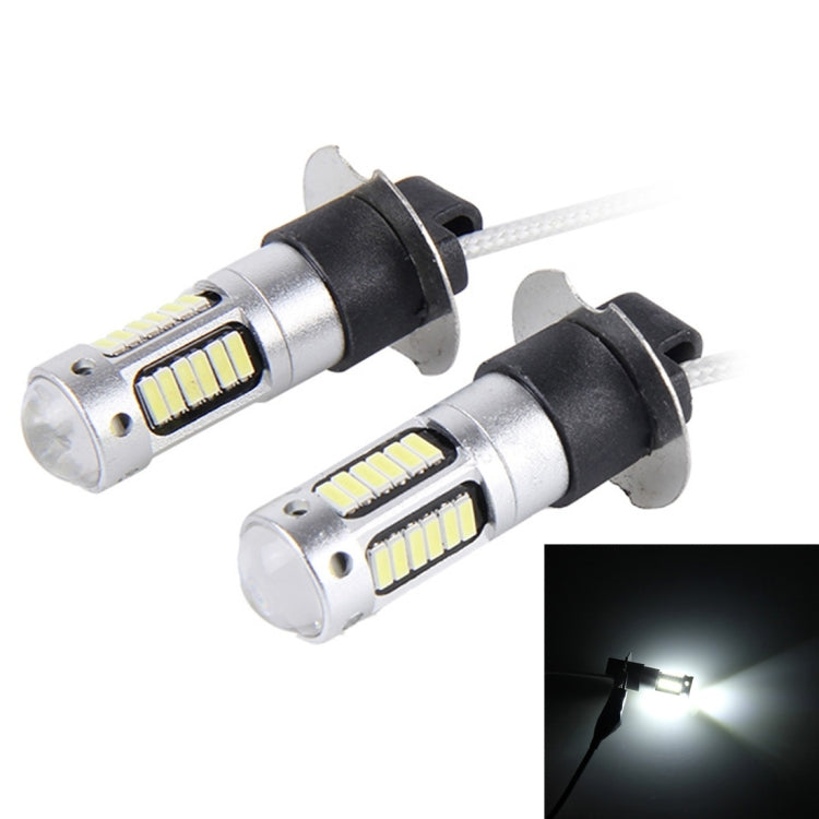 2 ชิ้น H3 10W 30 SMD-4014 LEDs ไฟตัดหมอกรถยนต์, DC 12V, H3 (Blue Light), H3 (Orange Light), H3 (White Light)