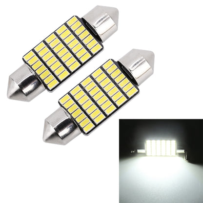 2 ชิ้น 36 มิลลิเมตร DC12V / 1.2 วัตต์ / 6000K / 80LM 33LEDs SMD-3014 ไฟป้ายทะเบียนรถยนต์ / ไฟโดมพร้อมตัวถอดรหัส, 36mm