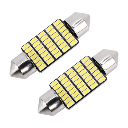 2 ชิ้น 36 มิลลิเมตร DC12V / 1.2 วัตต์ / 6000K / 80LM 33LEDs SMD-3014 ไฟป้ายทะเบียนรถยนต์ / ไฟโดมพร้อมตัวถอดรหัส, 36mm