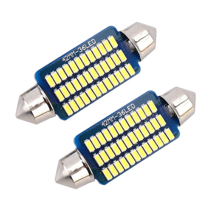 2 ชิ้น 41 มิลลิเมตร DC12V / 1.5 วัตต์ / 6000K / 100LM 36LEDs SMD-3014 ไฟป้ายทะเบียนรถยนต์ / ไฟโดมพร้อมตัวถอดรหัส, 1.5W 41mm