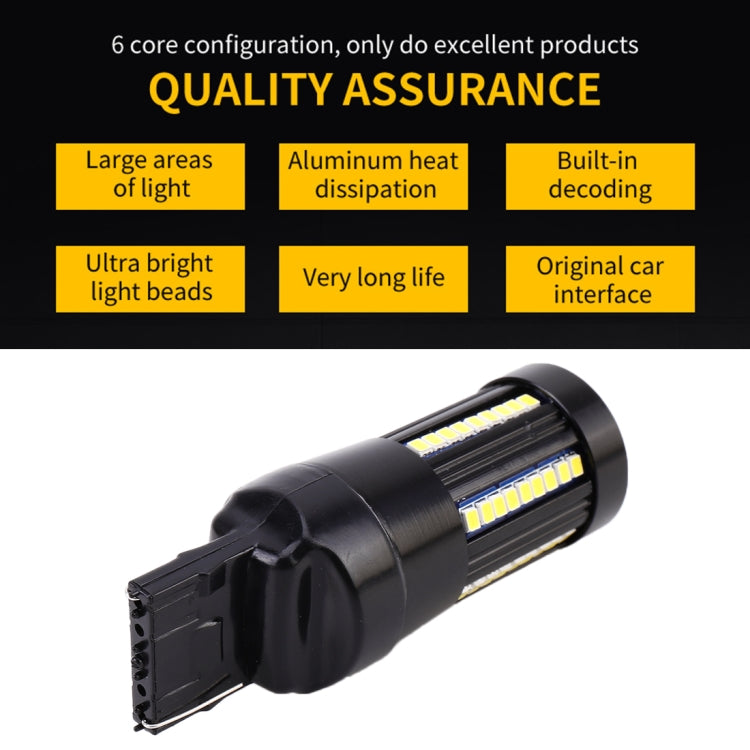 2 ชิ้น T20 / 7440 DC9-16V / 8.2W / 6000K / 655LM รถยนต์ไฟถอยหลังอัตโนมัติ / ไฟเลี้ยว 66LEDs หลอดไฟ SMD-2016, 7440