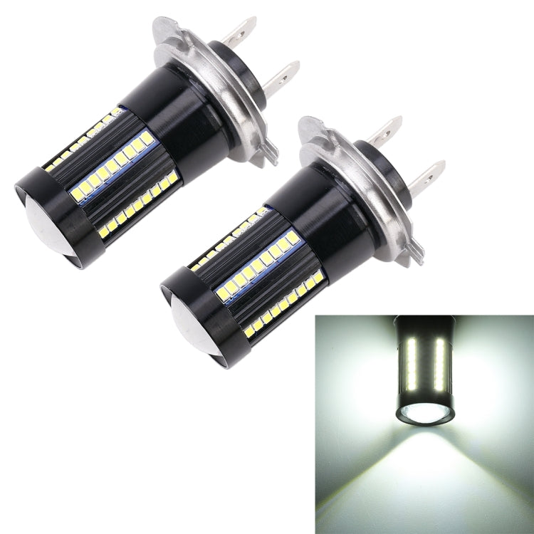 2 ชิ้น H7 DC9-16V / 8.2W / 6000K / 655LM ไฟตัดหมอกรถยนต์อัตโนมัติ 66LEDs โคมไฟ SMD-2016, H7
