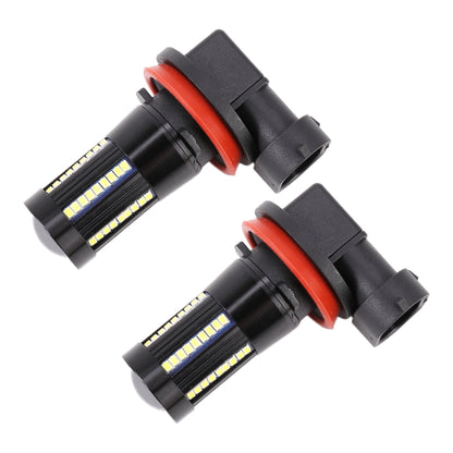 2 ชิ้น H11 / H8 DC9-16V / 8.2W / 6000K / 655LM ไฟตัดหมอกรถยนต์อัตโนมัติ 66LEDs หลอดไฟ SMD-2016, H11 / H8