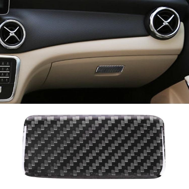รถคาร์บอนไฟเบอร์ Central Control กล่องเก็บแผงสติกเกอร์ตกแต่งสำหรับ Mercedes-Benz GLA, Central Control Storage Box Panel