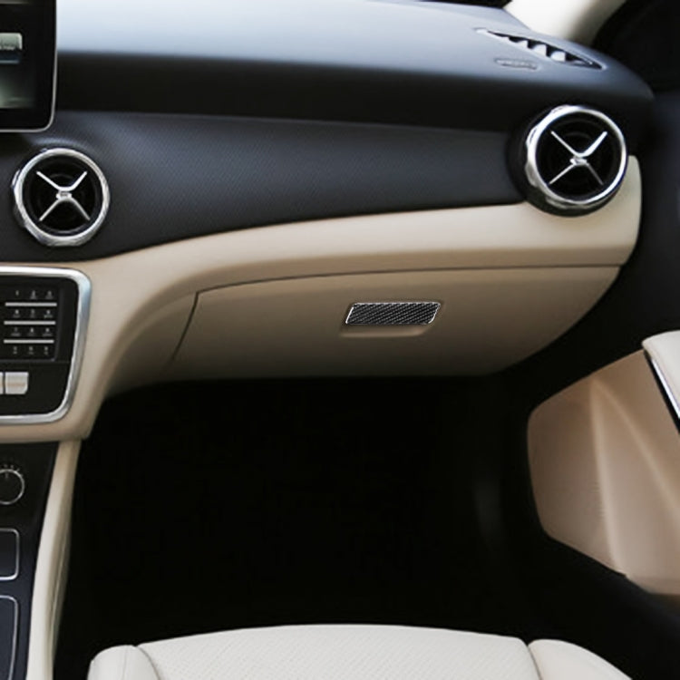 รถคาร์บอนไฟเบอร์ Central Control กล่องเก็บแผงสติกเกอร์ตกแต่งสำหรับ Mercedes-Benz GLA, Central Control Storage Box Panel
