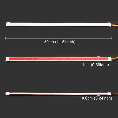 2 ชิ้น 30 ซม. DC12V 3.2W รถยนต์บางเฉียบอัตโนมัติสองสีไฟเลี้ยว / ไฟวิ่ง (ไฟเลี้ยว: แสงสีเหลือง; ไฟวิ่ง: แสงสีขาว), 30cm DC12V 3.2W