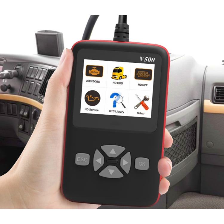 V500 Trunk HD อ่านการ์ดมืออาชีพเครื่องมือสแกนรหัสวินิจฉัย OBDII, V500