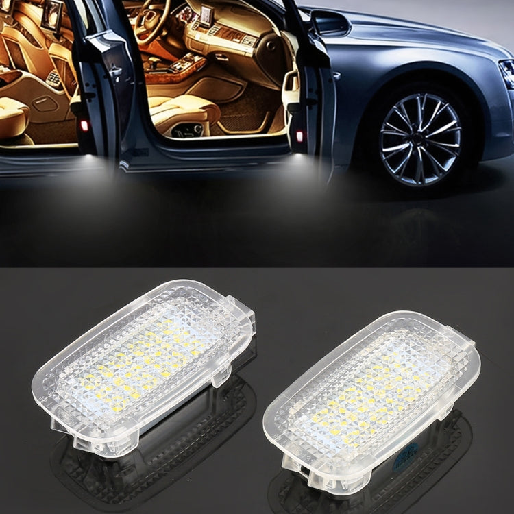 2 ชิ้น LED รถ DC 12 โวลต์ 1.5 วัตต์ 6000K 100LM ประตูไฟโคมไฟ 18LEDs โคมไฟ SMD-3528 สำหรับ Mercedes Benz, For Mercedes Benz