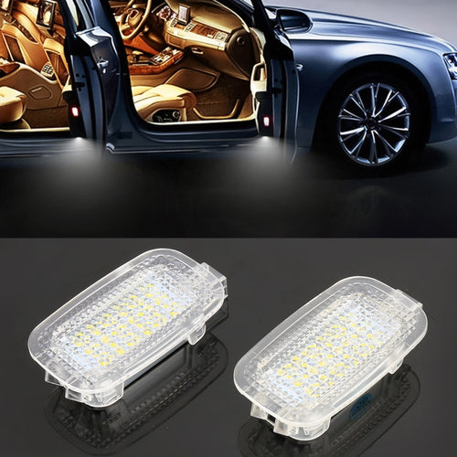 2 ชิ้น LED รถ DC 12 โวลต์ 1.5 วัตต์ 6000K 100LM ประตูไฟโคมไฟ 18LEDs โคมไฟ SMD-3528 สำหรับ Mercedes Benz, For Mercedes Benz