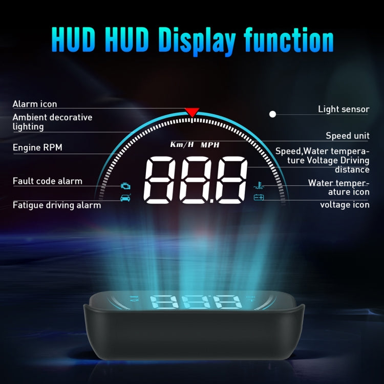 M8 3.5 นิ้วรถสากล OBD2 HUD ติดตั้งบนรถ Head Up Display, M8