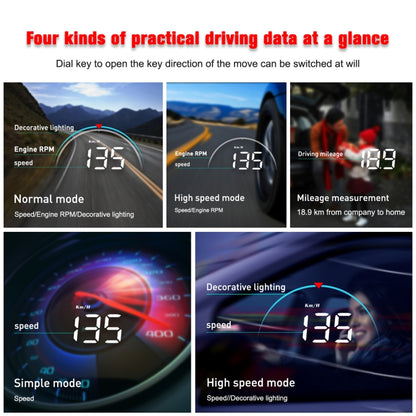 M8 3.5 นิ้วรถสากล OBD2 HUD ติดตั้งบนรถ Head Up Display, M8