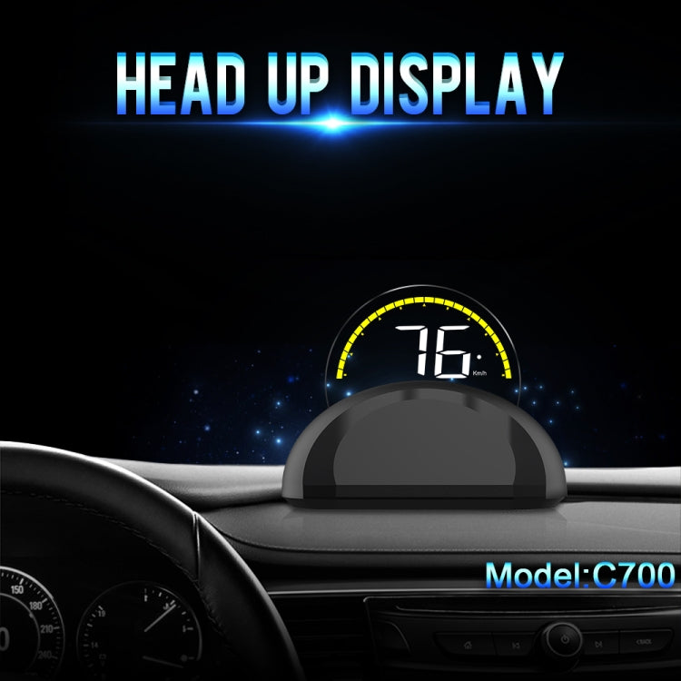 C700 2.6 นิ้ว Universal Car OBD2 HUD ติดตั้ง Head Up Display, C700