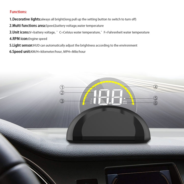 C700 2.6 นิ้ว Universal Car OBD2 HUD ติดตั้ง Head Up Display, C700