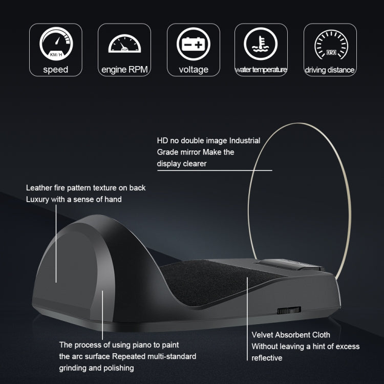 C700 2.6 นิ้ว Universal Car OBD2 HUD ติดตั้ง Head Up Display, C700