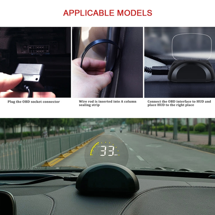 C700 2.6 นิ้ว Universal Car OBD2 HUD ติดตั้ง Head Up Display, C700