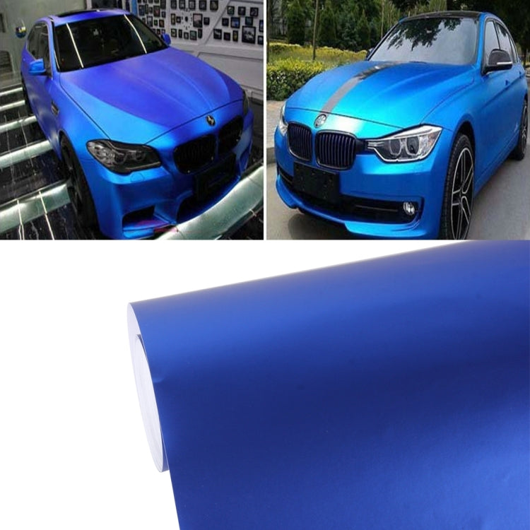 1.52m × 0.5m ICE BLUE METALLIC Matte Icy ICE รถ Decal Wrap ห่ออัตโนมัติสติกเกอร์รถยนต์รถจักรยานยนต์แผ่นไวนิล Air Bubble ฟรี, 1.5m * 0.5m