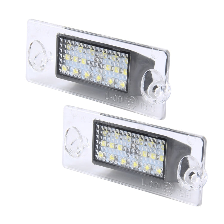 ไฟป้ายทะเบียน PCS 2 ชิ้นพร้อมหลอดไฟ SMD-3528 18 ดวงสำหรับ Audi， 2W 120LM, DC12V (แสงสีขาว), For Audi  with 18 SMD-3528 Lamps