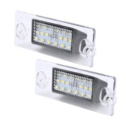 ไฟป้ายทะเบียน PCS 2 ชิ้นพร้อมหลอดไฟ SMD-3528 18 ดวงสำหรับ Audi， 2W 120LM, DC12V (แสงสีขาว), For Audi  with 18 SMD-3528 Lamps