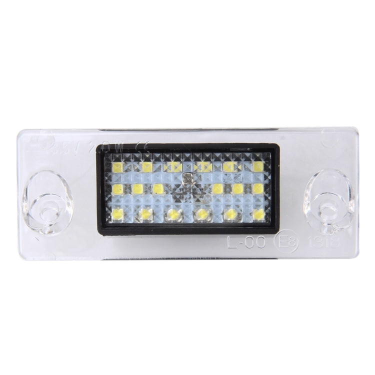 ไฟป้ายทะเบียน PCS 2 ชิ้นพร้อมหลอดไฟ SMD-3528 18 ดวงสำหรับ Audi， 2W 120LM, DC12V (แสงสีขาว), For Audi  with 18 SMD-3528 Lamps