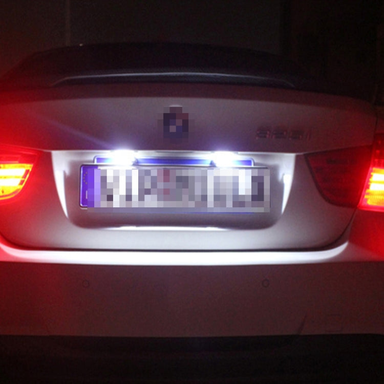 ไฟป้ายทะเบียน PCS 2 ชิ้นพร้อมหลอดไฟ SMD-3528 18 ดวงสำหรับ Audi， 2W 120LM, DC12V (แสงสีขาว), For Audi  with 18 SMD-3528 Lamps