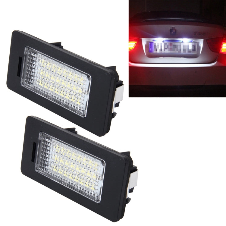 2 ชิ้น 2 วัตต์ 120 LM ไฟป้ายทะเบียนรถพร้อม 24 หลอดไฟ SMD-3528 สำหรับ Audi, Volkswagen, DC 12V, For Audi,Volkswagen