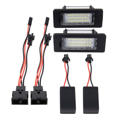 2 ชิ้น 2 วัตต์ 120 LM ไฟป้ายทะเบียนรถพร้อม 24 หลอดไฟ SMD-3528 สำหรับ Audi, Volkswagen, DC 12V, For Audi,Volkswagen
