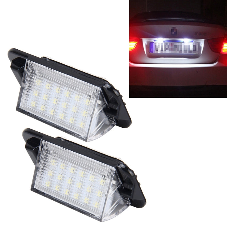 ไฟส่องป้ายทะเบียน PCS 2 ดวงพร้อมหลอดไฟ SMD-3528 18 ดวงสำหรับ BMW E36(1992-1998),2W 120LM,6000K, DC12V (แสงสีขาว), For BMW E36