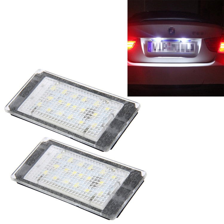 ไฟส่องป้ายทะเบียน PCS 2 ดวงพร้อมหลอดไฟ 18 SMD-3528 สำหรับ BMW E46 2D M3 1998-2003,2W 120LM,6000K, DC12V (แสงสีขาว), For BMW E46