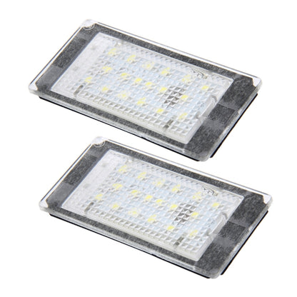 ไฟส่องป้ายทะเบียน PCS 2 ดวงพร้อมหลอดไฟ 18 SMD-3528 สำหรับ BMW E46 2D M3 1998-2003,2W 120LM,6000K, DC12V (แสงสีขาว), For BMW E46