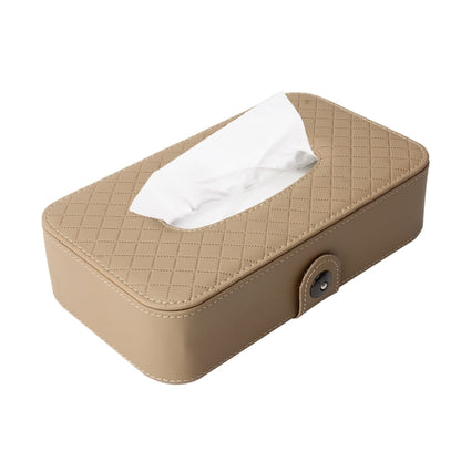 Universal Car Facial Tissue Box กรณีผู้ถือกล่องกระดาษทิชชูแฟชั่นและ Simple กระดาษผ้าเช็ดปากกระเป๋าผ้าเช็ดปาก, With Napkin (Black), With Napkin (Khaki), With Napkin (Brown)