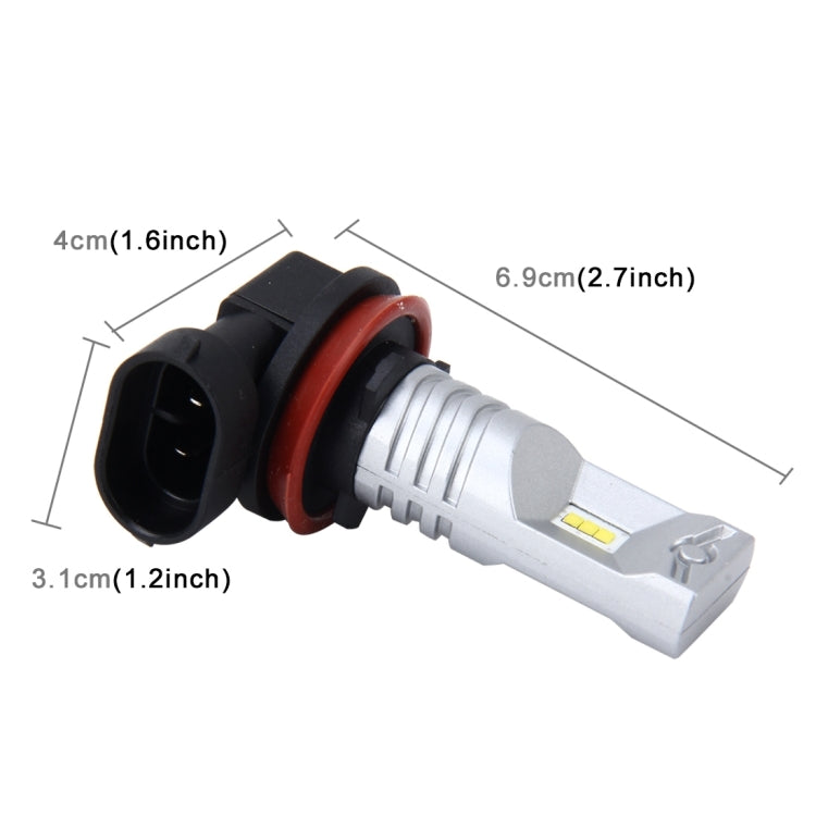 ไฟตัดหมอกรถยนต์ H8/H11 60W 900 LM 6000K พร้อมหลอดไฟ CSP 6 ดวง DC 12V, H8/H11
