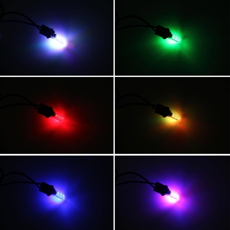 2 PCS T10 2W แฟลชอัตโนมัติ Strobe Fade Smooth รีโมทคอนโทรล LED สีสันสดใสไฟตกแต่ง Clearance, DC 12V, 2W