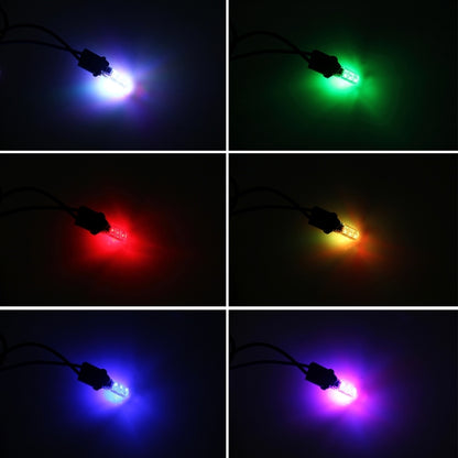 2 PCS T10 2W แฟลชอัตโนมัติ Strobe Fade Smooth รีโมทคอนโทรล LED สีสันสดใสไฟตกแต่ง Clearance, DC 12V, 2W