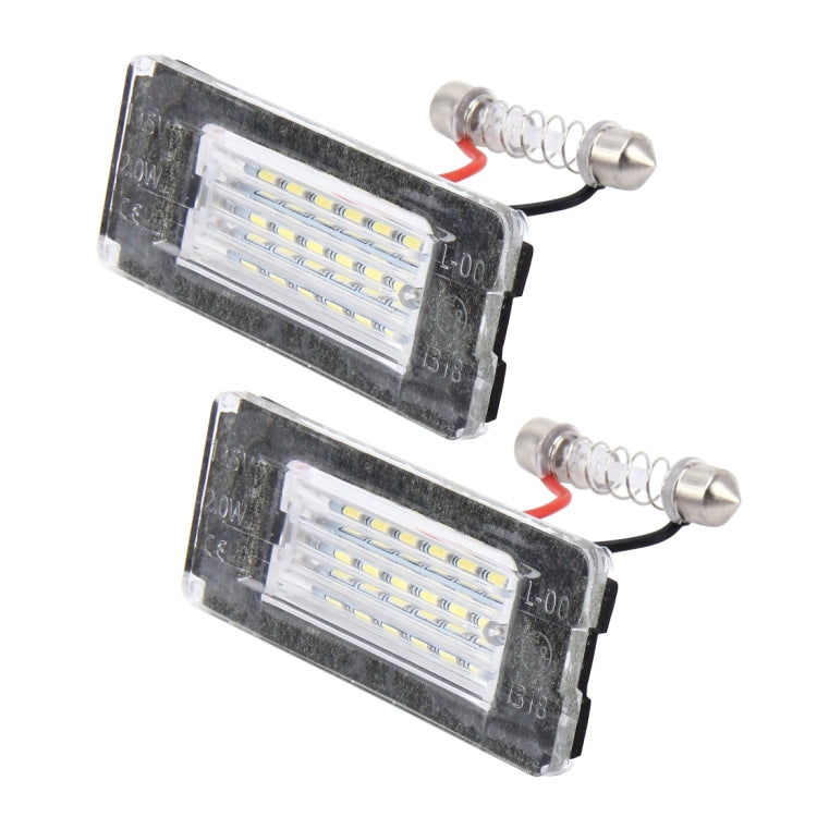ไฟป้ายทะเบียน PCS 2 ดวงพร้อมหลอดไฟ 18 SMD-3528 สำหรับ BMW MINI R56,2W 120LM,6000K, DC12V (แสงสีขาว), For BMW MINI R56