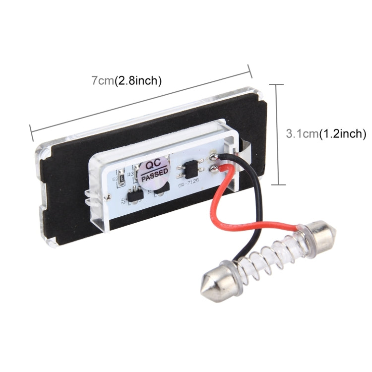 ไฟป้ายทะเบียน PCS 2 ดวงพร้อมหลอดไฟ 18 SMD-3528 สำหรับ BMW MINI R56,2W 120LM,6000K, DC12V (แสงสีขาว), For BMW MINI R56