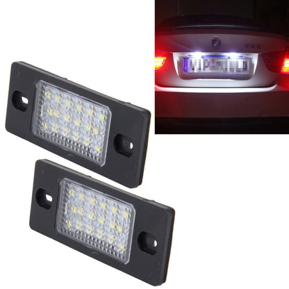 ไฟส่องป้ายทะเบียน PCS 2 ชิ้นพร้อมหลอดไฟ 18 SMD-3528 สำหรับ Volkswagen Touareg 2003-2010 ,Prosche Cayenne 2002-2010,2W 120LM, DC12V (แสงสีขาว), For Volkswagen ,Prosche