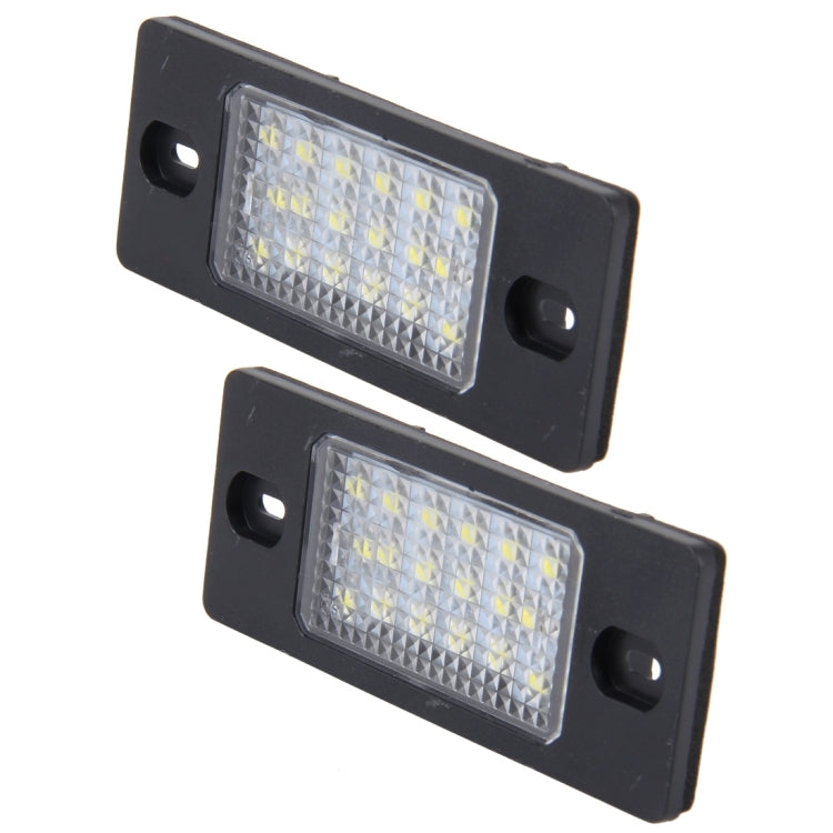ไฟส่องป้ายทะเบียน PCS 2 ชิ้นพร้อมหลอดไฟ 18 SMD-3528 สำหรับ Volkswagen Touareg 2003-2010 ,Prosche Cayenne 2002-2010,2W 120LM, DC12V (แสงสีขาว), For Volkswagen ,Prosche