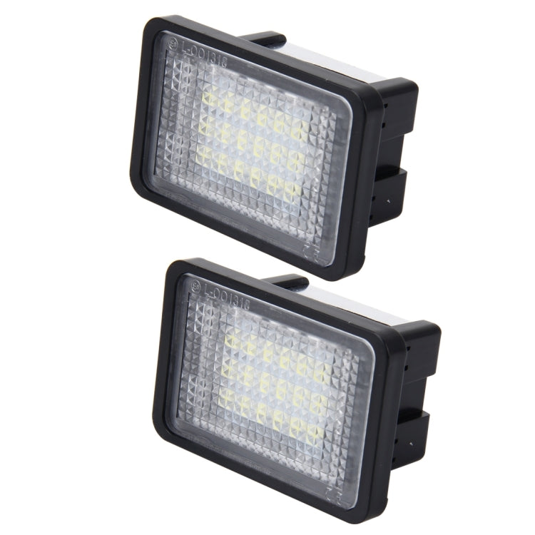 ไฟป้ายทะเบียน PCS 2 ดวงพร้อมหลอดไฟ 18 SMD-3528 สำหรับ Mercedes-Benz GLK X204 ,2W 120LM, DC12V (แสงสีขาว), For Benz GLK X204